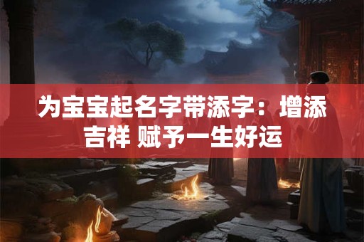 为宝宝起名字带添字：增添吉祥 赋予一生好运