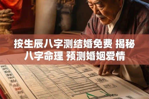 按生辰八字测结婚免费 揭秘八字命理 预测婚姻爱情
