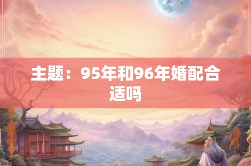 主题：95年和96年婚配合适吗