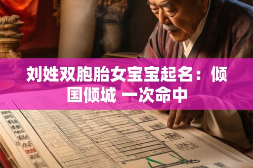 刘姓双胞胎女宝宝起名：倾国倾城 一次命中
