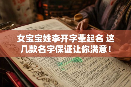 女宝宝姓李开字辈起名 这几款名字保证让你满意！