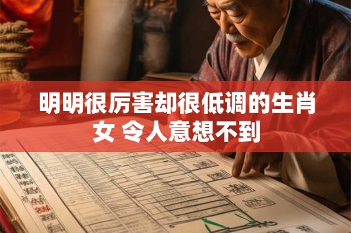 明明很厉害却很低调的生肖女 令人意想不到