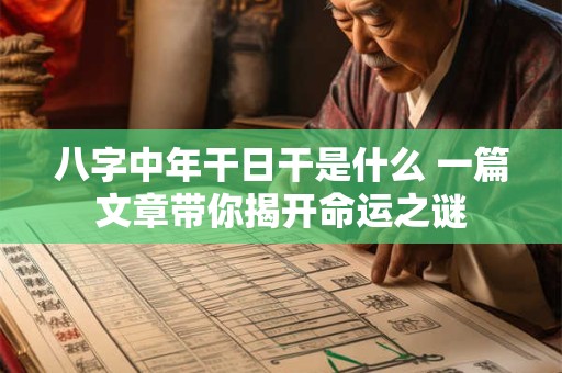 八字中年干日干是什么 一篇文章带你揭开命运之谜