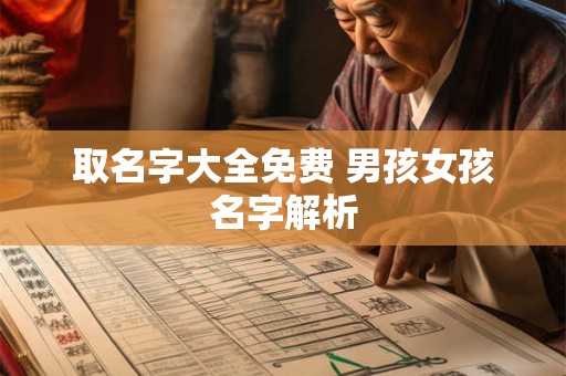 取名字大全免费 男孩女孩名字解析