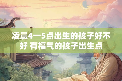 凌晨4一5点出生的孩子好不好 有福气的孩子出生点
