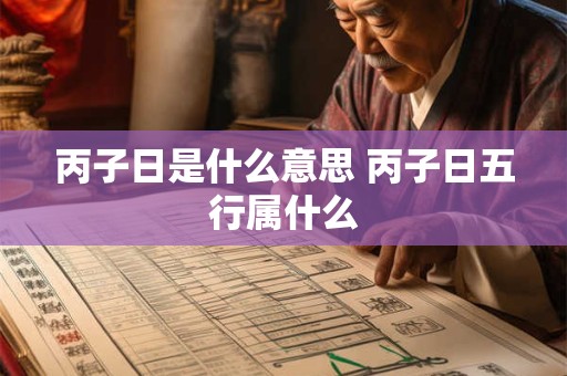 丙子日是什么意思 丙子日五行属什么