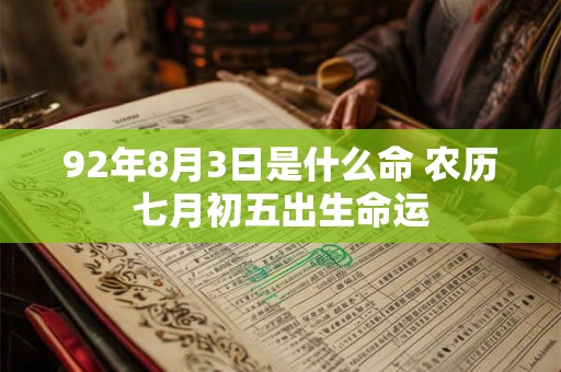 92年8月3日是什么命 农历七月初五出生命运