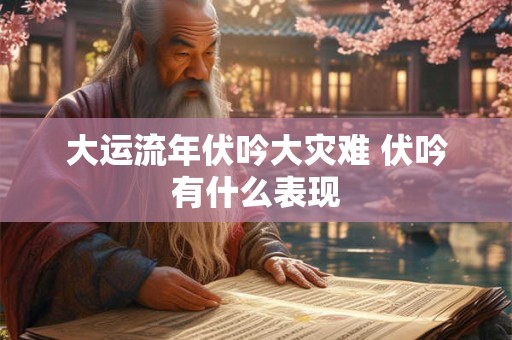 大运流年伏吟大灾难 伏吟有什么表现