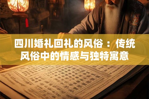 四川婚礼回礼的风俗 ：传统风俗中的情感与独特寓意