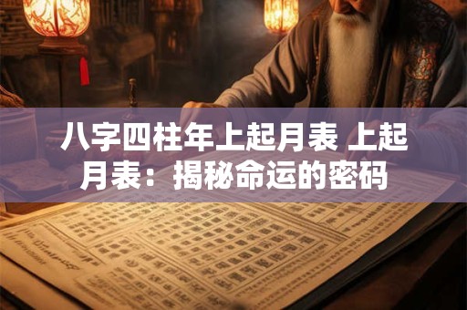八字四柱年上起月表 上起月表：揭秘命运的密码