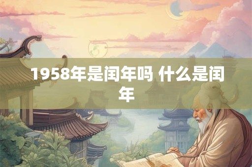 1958年是闰年吗 什么是闰年