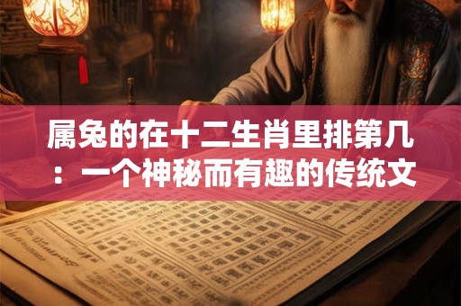 属兔的在十二生肖里排第几：一个神秘而有趣的传统文化探究