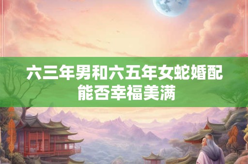 六三年男和六五年女蛇婚配 能否幸福美满