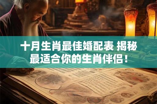 十月生肖最佳婚配表 揭秘最适合你的生肖伴侣！