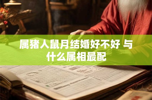 属猪人鼠月结婚好不好 与什么属相最配