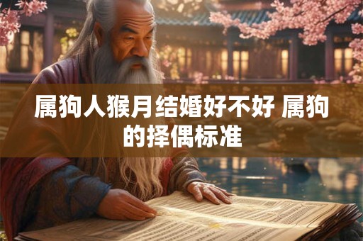 属狗人猴月结婚好不好 属狗的择偶标准