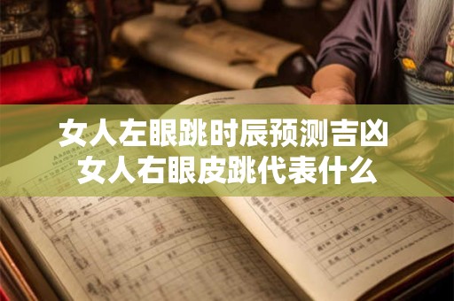 女人左眼跳时辰预测吉凶 女人右眼皮跳代表什么