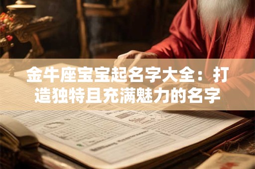 金牛座宝宝起名字大全：打造独特且充满魅力的名字