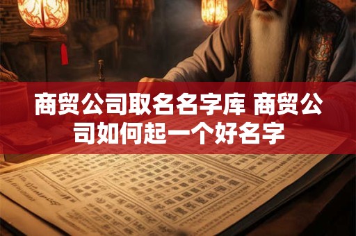 商贸公司取名名字库 商贸公司如何起一个好名字