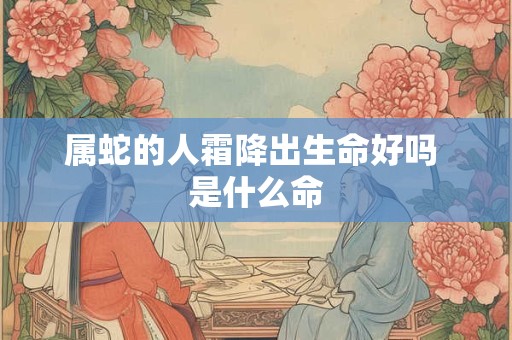 属蛇的人霜降出生命好吗 是什么命
