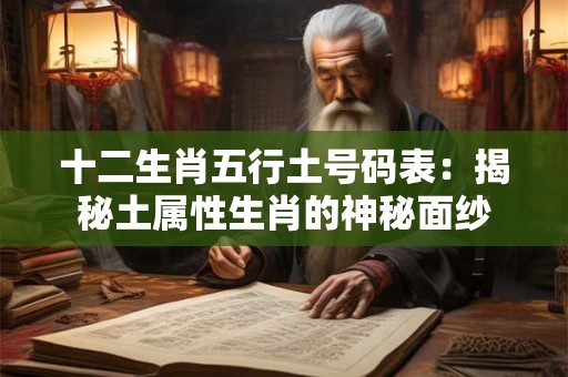 十二生肖五行土号码表：揭秘土属性生肖的神秘面纱