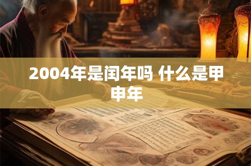 2004年是闰年吗 什么是甲申年