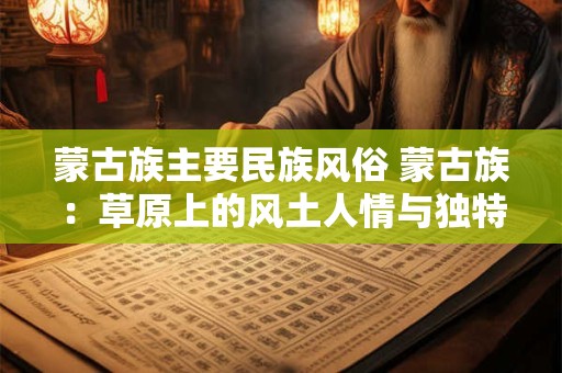蒙古族主要民族风俗 蒙古族：草原上的风土人情与独特习俗