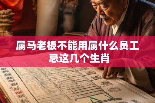 属马老板不能用属什么员工 忌这几个生肖