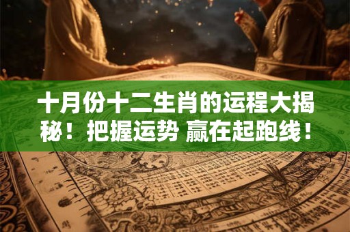 十月份十二生肖的运程大揭秘！把握运势 赢在起跑线！