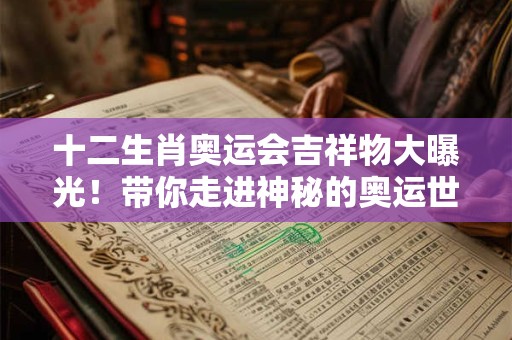 十二生肖奥运会吉祥物大曝光！带你走进神秘的奥运世界！