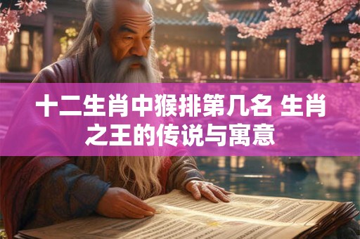十二生肖中猴排第几名 生肖之王的传说与寓意