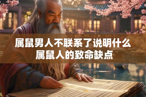 属鼠男人不联系了说明什么 属鼠人的致命缺点