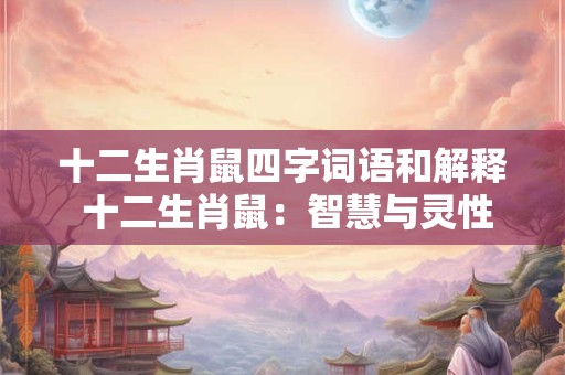 详细阅读:十二生肖鼠四字词语和解释 十二生肖鼠:智慧与灵性的象征 十二生肖鼠四字词语和解释 十二生肖鼠:智慧与灵性的象征