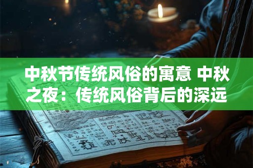 中秋节传统风俗的寓意 中秋之夜：传统风俗背后的深远寓意