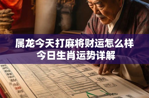 属龙今天打麻将财运怎么样 今日生肖运势详解