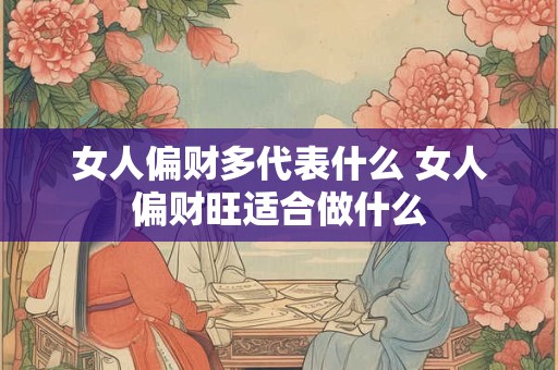 女人偏财多代表什么 女人偏财旺适合做什么