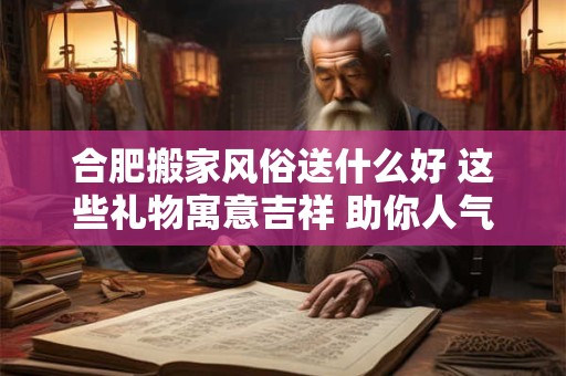 合肥搬家风俗送什么好 这些礼物寓意吉祥 助你人气爆棚！