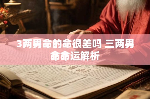 3两男命的命很差吗 三两男命命运解析