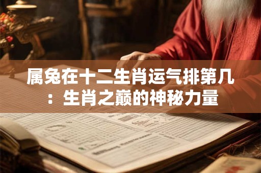 属兔在十二生肖运气排第几：生肖之巅的神秘力量