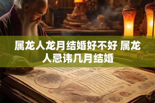 属龙人龙月结婚好不好 属龙人忌讳几月结婚