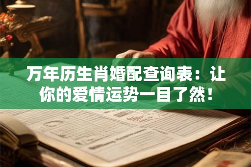 万年历生肖婚配查询表：让你的爱情运势一目了然！