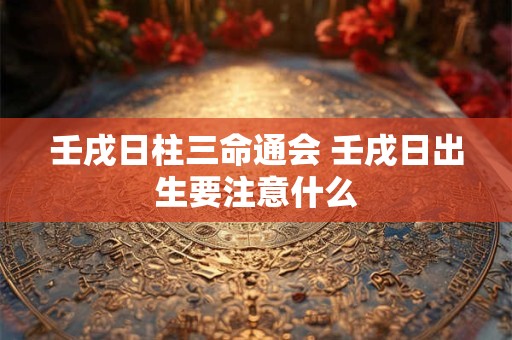 壬戌日柱三命通会 壬戌日出生要注意什么