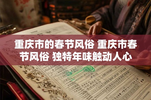 重庆市的春节风俗 重庆市春节风俗 独特年味触动人心