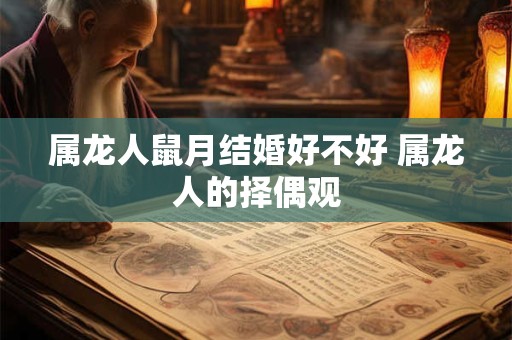 属龙人鼠月结婚好不好 属龙人的择偶观