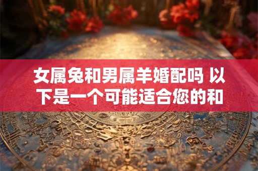 女属兔和男属羊婚配吗 以下是一个可能适合您的和
