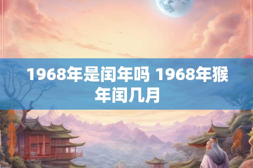 1968年是闰年吗 1968年猴年闰几月
