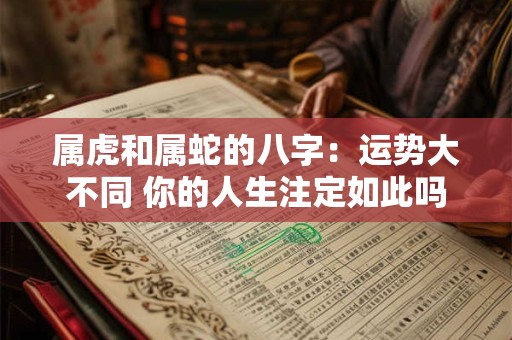 属虎和属蛇的八字：运势大不同 你的人生注定如此吗