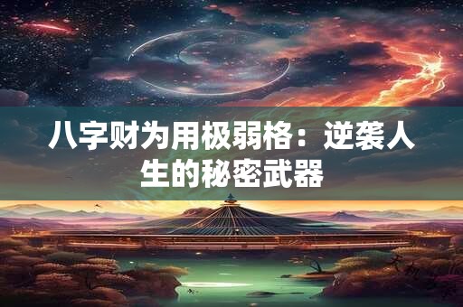 八字财为用极弱格：逆袭人生的秘密武器