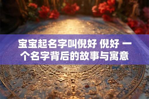 宝宝起名字叫倪好 倪好 一个名字背后的故事与寓意