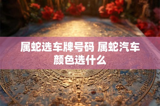 属蛇选车牌号码 属蛇汽车颜色选什么
